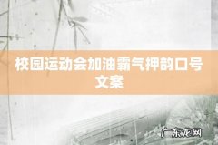 校园运动会加油霸气押韵口号文案