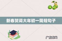 新春贺词大年初一简短句子