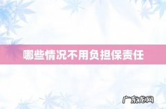哪些情况不用负担保责任