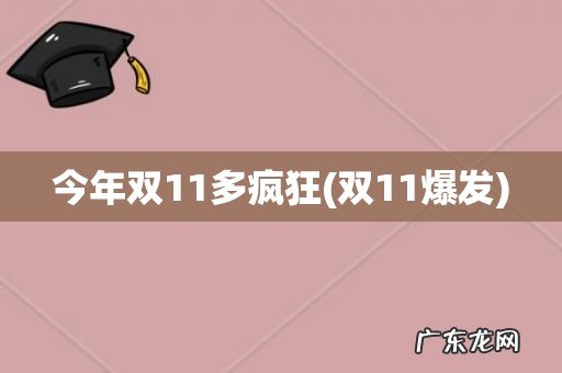 双11爆发 今年双11多疯狂