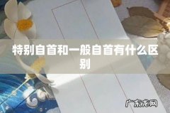 特别自首和一般自首有什么区别