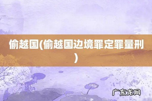 偷越国边境罪定罪量刑 偷越国