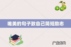 唯美的句子致自己简短励志