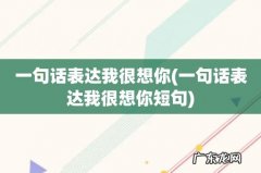 一句话表达我很想你短句 一句话表达我很想你