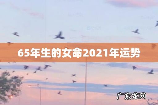 65年生的女命2021年运势