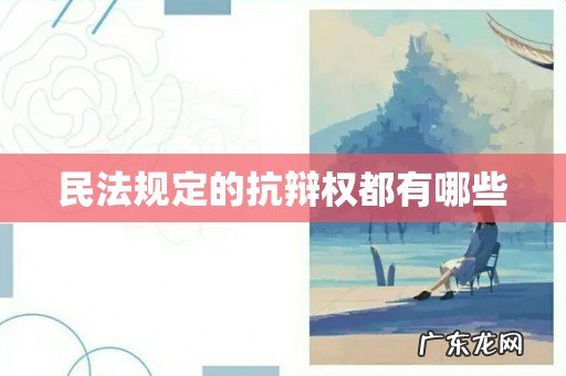 民法规定的抗辩权都有哪些