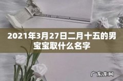2021年3月27日二月十五的男宝宝取什么名字