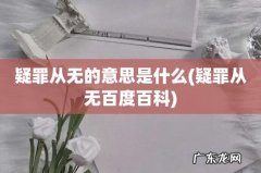 疑罪从无百度百科 疑罪从无的意思是什么