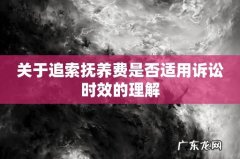 关于追索抚养费是否适用诉讼时效的理解