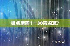 姓名笔画1一30吉凶表?