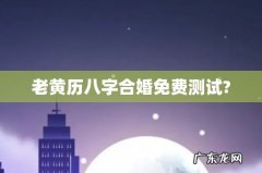 老黄历八字合婚免费测试?