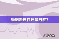 婚姻看日柱还是时柱?