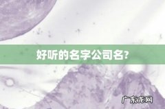 好听的名字公司名?