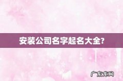 安装公司名字起名大全?