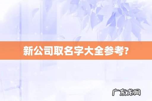 新公司取名字大全参考?