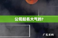 公司起名大气的?