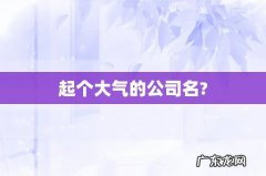 起个大气的公司名?