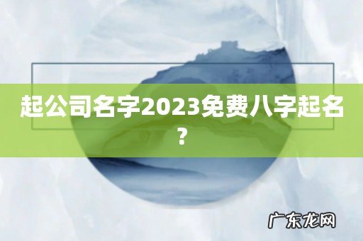起公司名字2023免费八字起名?