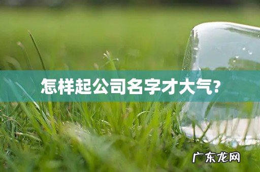 怎样起公司名字才大气?