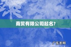 商贸有限公司起名?