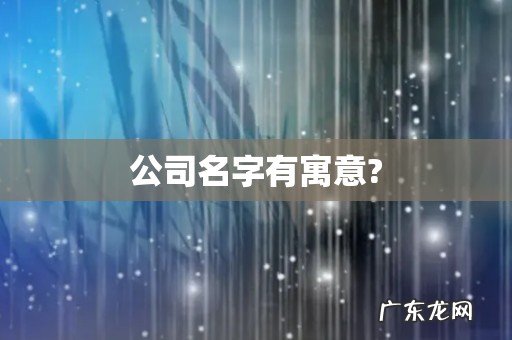 公司名字有寓意?