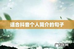适合抖音个人简介的句子