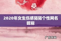 2020年女生伤感陌陌个性网名昵称