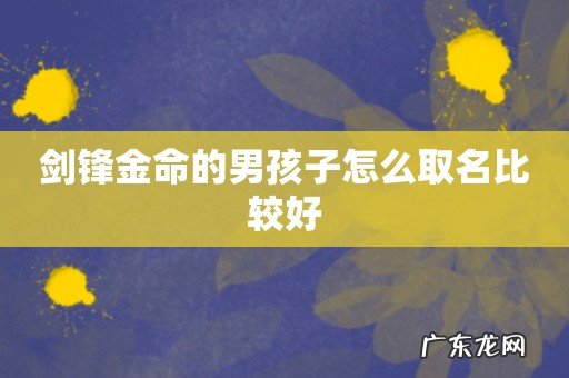 剑锋金命的男孩子怎么取名比较好