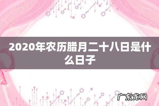 2020年农历腊月二十八日是什么日子