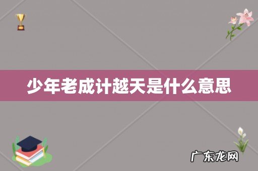 少年老成计越天是什么意思