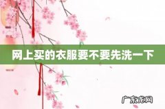 网上买的衣服要不要先洗一下
