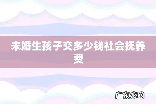 未婚生孩子交多少钱社会抚养费