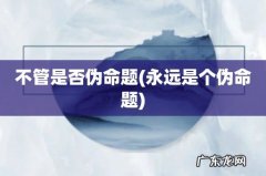 永远是个伪命题 不管是否伪命题