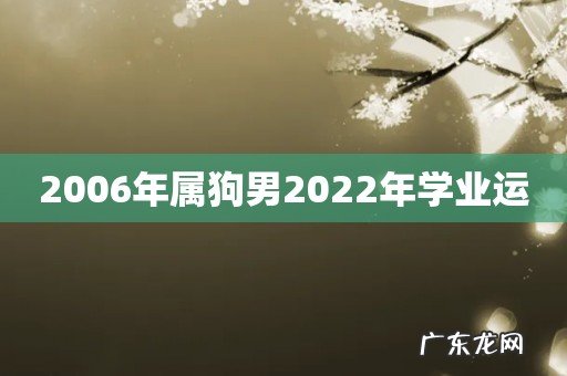 2006年属狗男2022年学业运