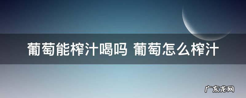 葡萄能榨汁喝吗 葡萄怎么榨汁