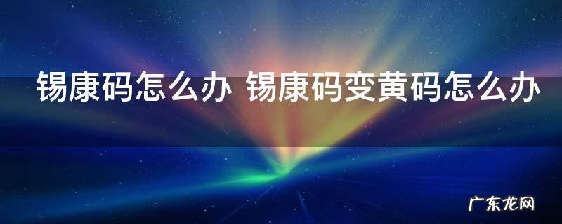 锡康码怎么办 锡康码变黄码怎么办