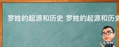 罗姓的起源和历史 罗姓的起源和历史介绍