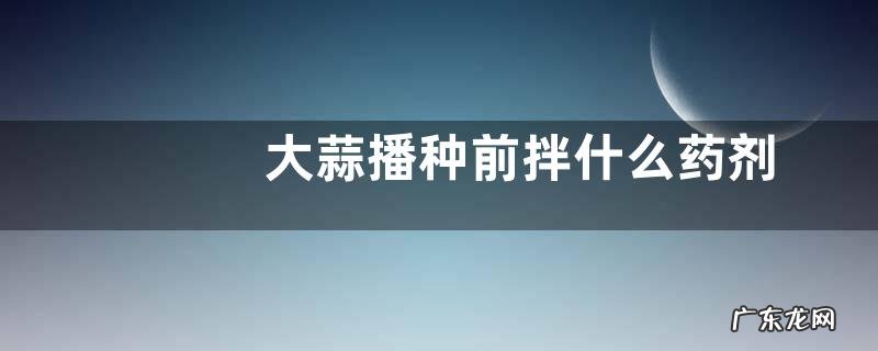 大蒜播种前拌什么药剂