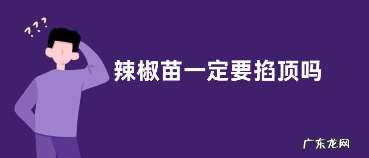 辣椒苗一定要掐顶吗