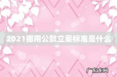 2021挪用公款立案标准是什么
