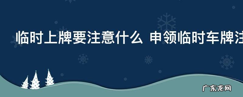 临时上牌要注意什么 申领临时车牌注意事项有哪些
