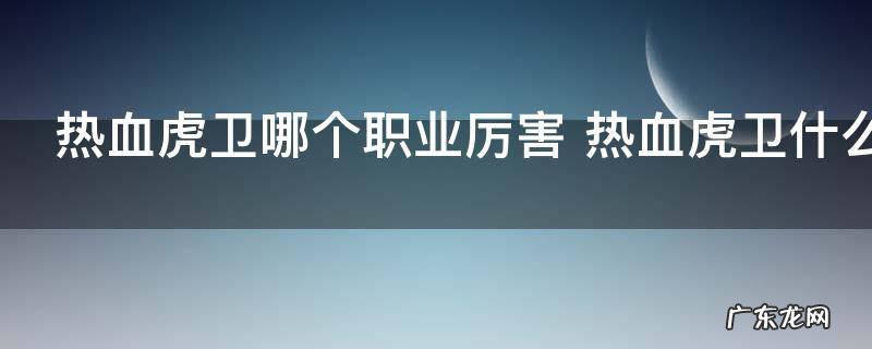 热血虎卫哪个职业厉害 热血虎卫什么职业厉害