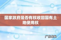 国家政府是否有权收回国有土地使用权