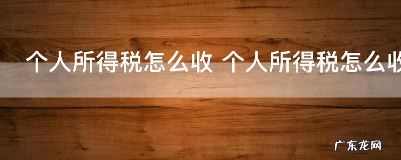 个人所得税怎么收 个人所得税怎么收取