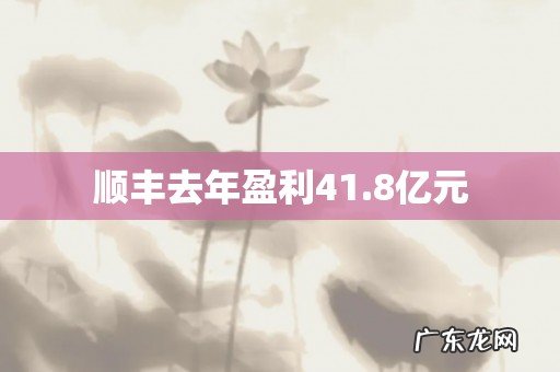 顺丰去年盈利41.8亿元