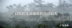 台风的等级由低到高分别为