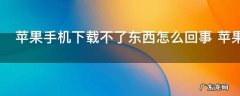 苹果手机下载不了东西怎么回事 苹果手机下载不了东西是为什么