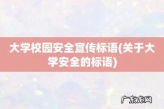 关于大学安全的标语 大学校园安全宣传标语