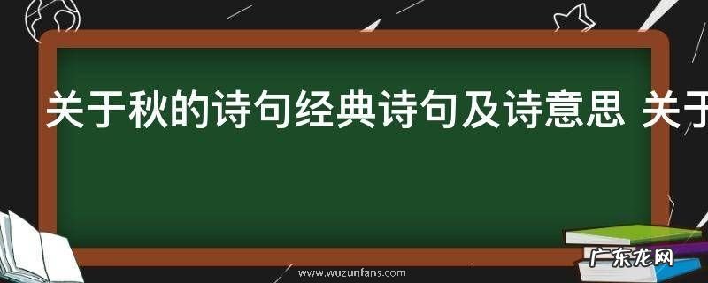 关于秋的诗句经典诗句及诗意思 关于秋的诗句经典诗句及诗意思是什么
