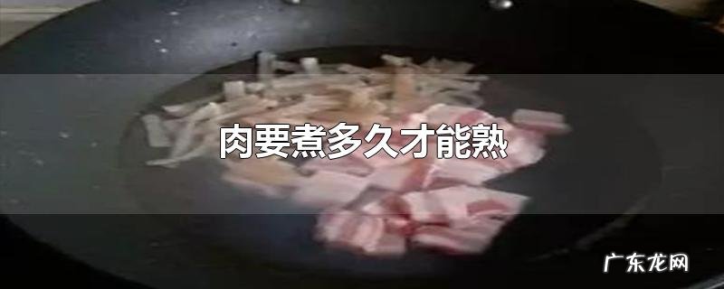 肉要煮多久才能熟